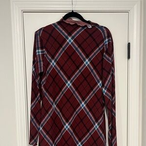 SO Burgundy Plaid Long Sleeve Dress (NWT)